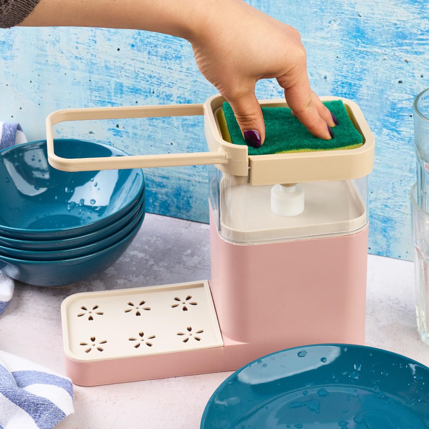 Suport bucatarie multifunctional pentru detergent vase, burete, laveta si accesorii curatenie vase de bucatarie, pentru chiuveta, onuvio™