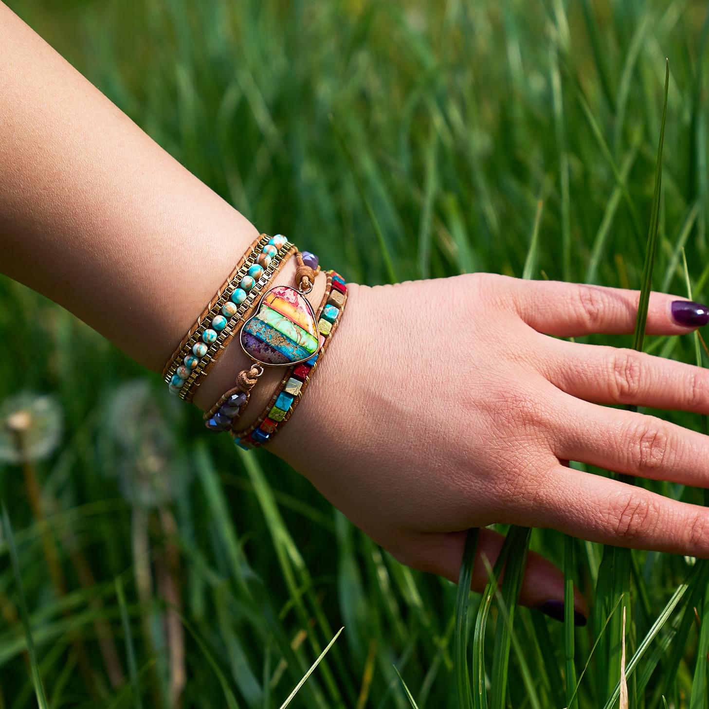 Bratara energetica chakra rainbow heart onuvio™