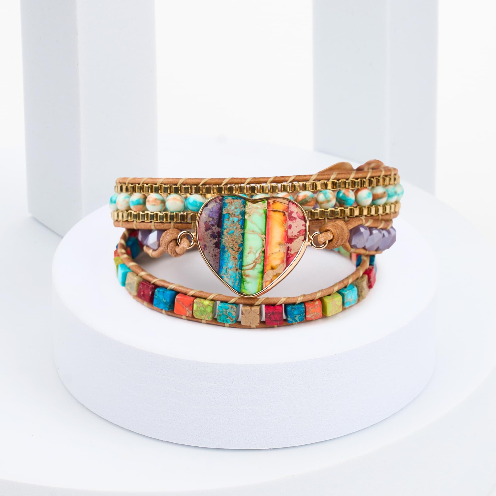 Bratara energetica chakra rainbow heart onuvio™