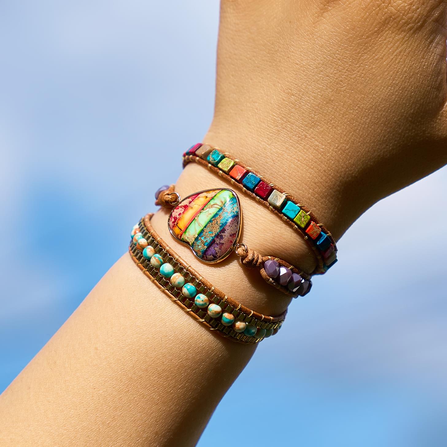 Bratara energetica chakra rainbow heart onuvio™