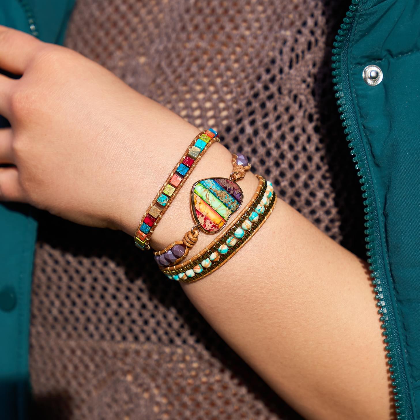 Bratara energetica chakra rainbow heart onuvio™